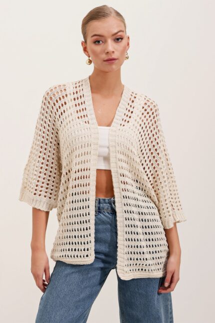 <tc>Cardigan oversize ajouré/décolleté 15855
</tc>