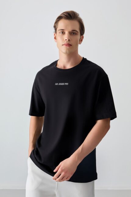 T-shirt homme oversize à imprimé, coupe ample, en coton 100% épais et doux - 88354