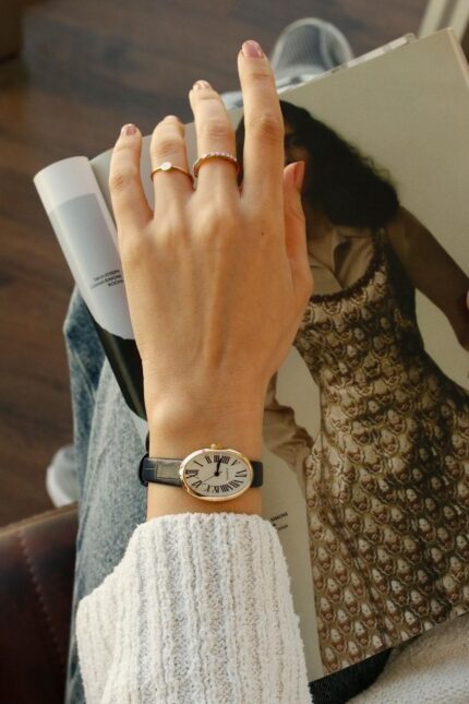 <tc>Montre-bracelet en cuir bleu marine Louis Vintage</tc>