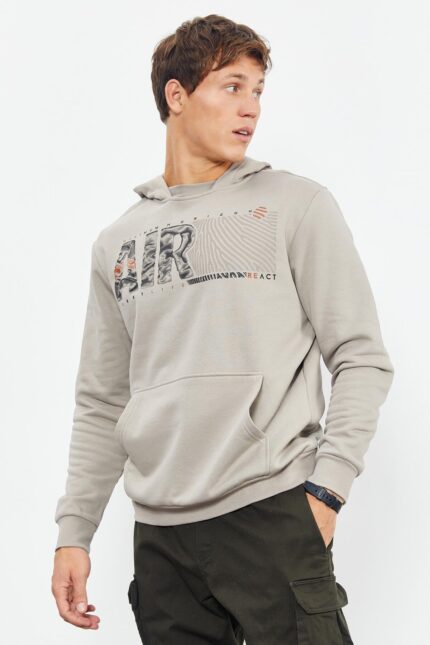 <tc>Sweatshirt homme à capuche, coupe décontractée, avec imprimé texte "Air" - 88009_x000D_

</tc>