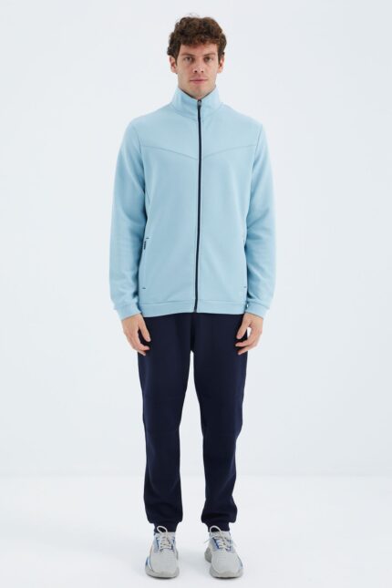 <tc>Ensemble de survêtement pour homme en mélange de gris, col montant, avec poches cachées et coupe décontractée - 85220</tc>