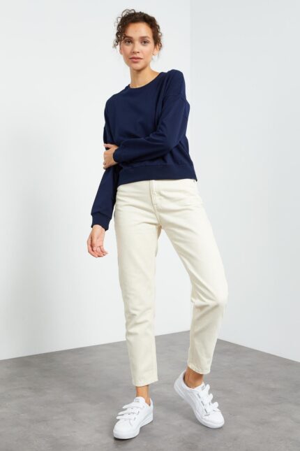 sweat-shirt basique rahat à col rond pour femme - 97114