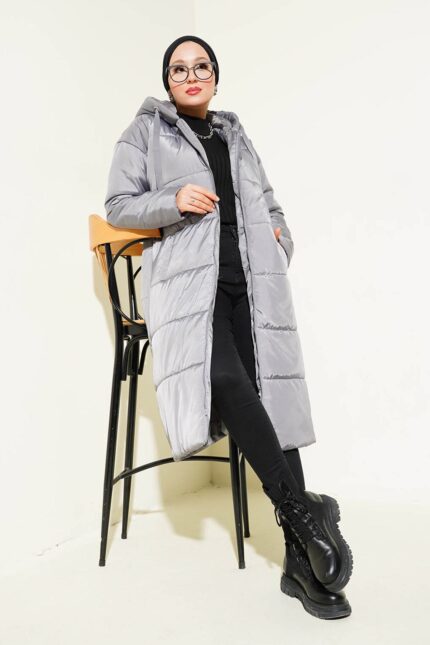 <tc>T5120 Manteau long à capuche en duvet pour le hijab.</tc>